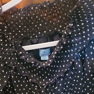 CeCe Black and White Polka Dot Blouse